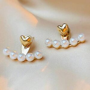heart pearl stud earrings H200